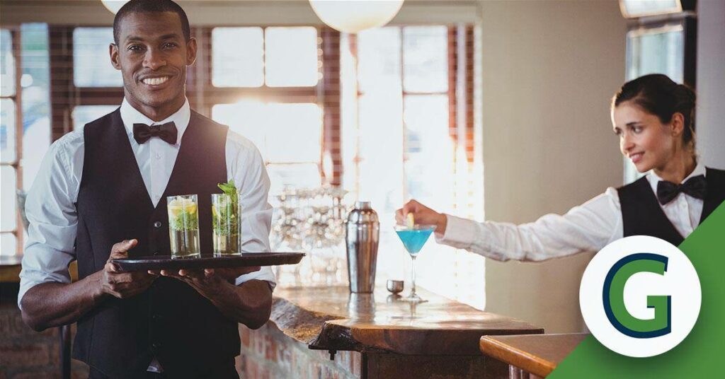 Restaurant Server Carrying Drinks