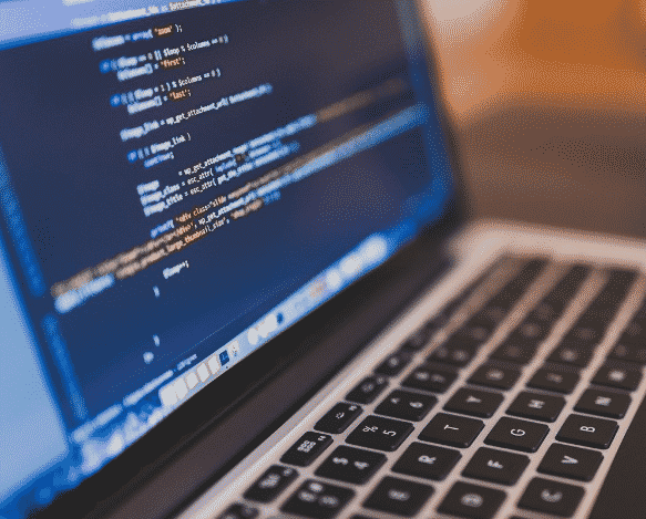 Computer screen with binary code artificial intelligence