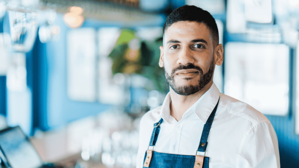Stern looking Restaurant Manager