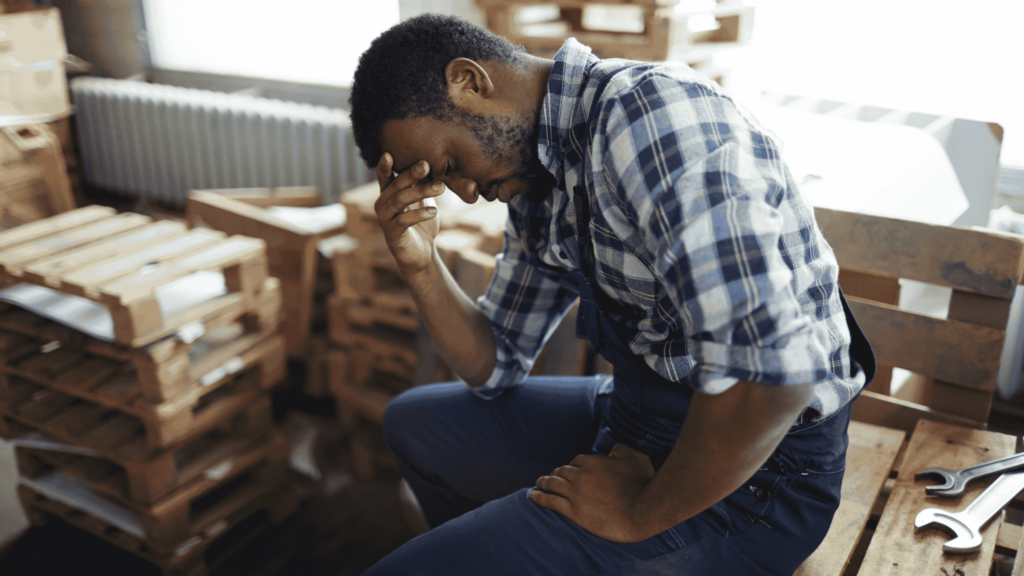 Exhausted employee